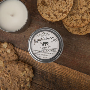 Cabin Cookies - Rustic Cabin Collection Candles Mountain Cat Candle Co Rugged Metal Tin 