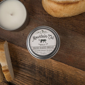 Fresh Baked Bread - Rustic Cabin Collection Candles Mountain Cat Candle Co Rugged Metal Tin 