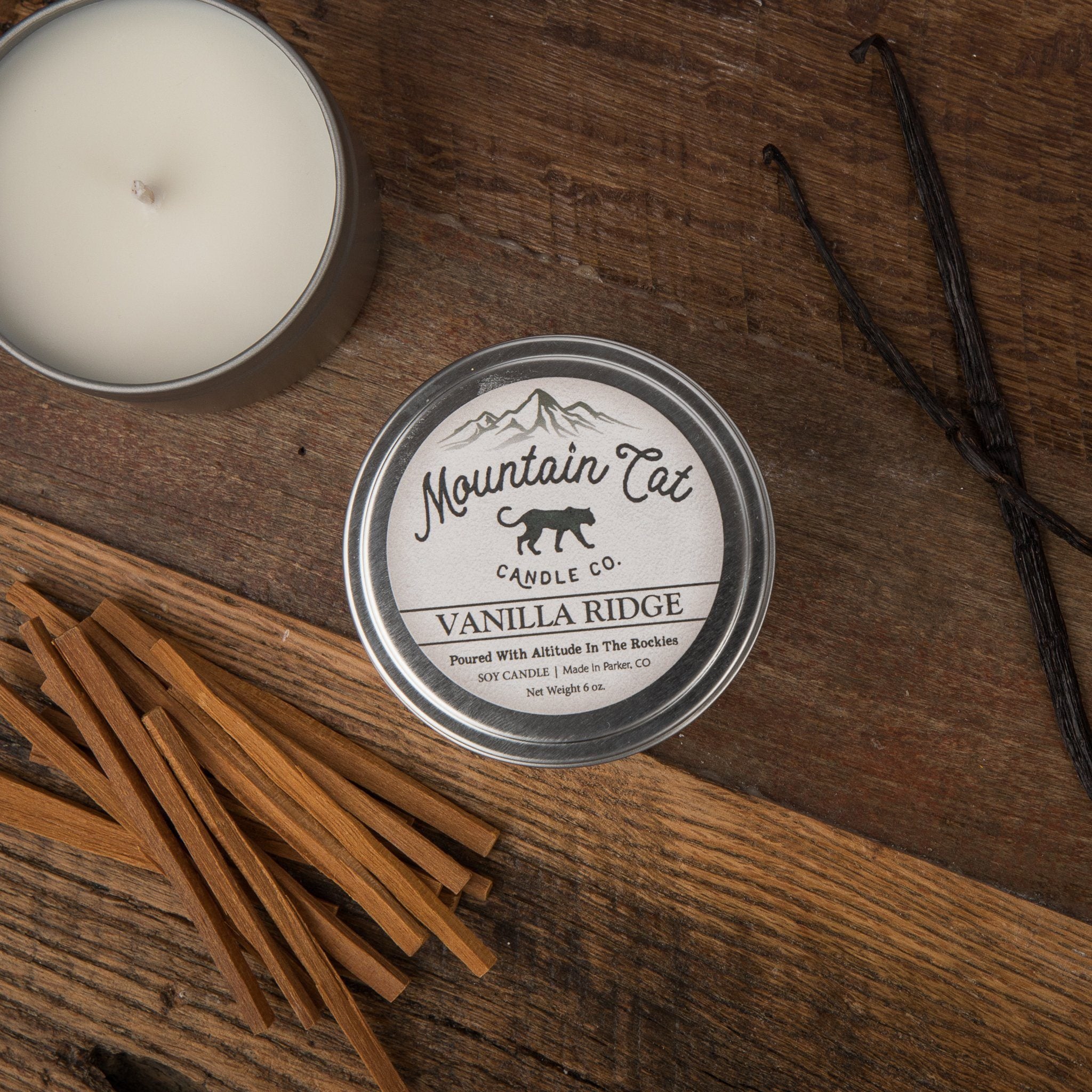 Vanilla Ridge - Rustic Cabin Collection Candles Mountain Cat Candle Co Rugged Metal Tin 