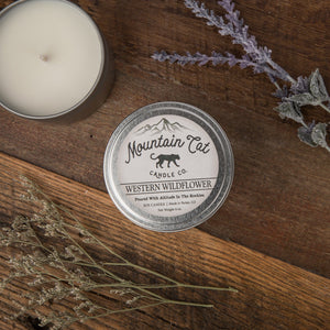 Western Wildflower - Rustic Cabin Collection Candles Mountain Cat Candle Co Rugged Metal Tin 